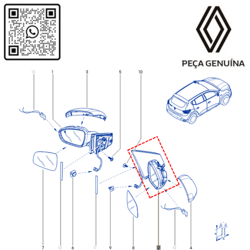 RN 14187R 963014187R RETROVISOR DIR. ELETRICO SCAPA KARDIAN 4